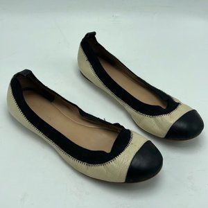 new Banana Republic flats leather white and black size 7